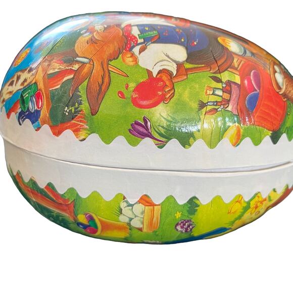 Rare Vintage German Nestler Paper Mache Easter Bunny Egg Candy Holder Set of (2) - Picture 6 of 10